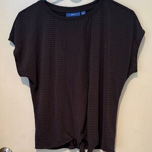 Apt. 9 Black Textured Short Sleeve Top